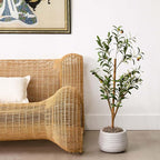Nearly Natural Olive Tree - 3FT Tall Silk Faux Olive Tree for Home and Office Decor, Realistic Branches and Lifelike Fruits, Natural Wood Trunk, Potted