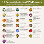 Eden Brothers Dry Area Wildflower Mixed Seeds for Planting, 5 lb, 2,400,000+ Seeds with Cosmos, African Daisy, Blue Flax | Attracts Pollinators, Plant in Spring or Fall, Zones 3, 4, 5, 6, 7, 8, 9, 10