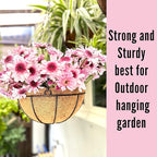 LaLaGreen Hanging Baskets for Plants Outdoor (4 Pack, 8 Inch) Hanging Planters Outdoor with Coco Liner, Small Round Flower Pots with Hanger Metal Wire Holder Deck Patio Porch Garden Balcony Decor