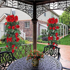 RECUTMS Hanging Rose Flowers Artificial Vine PlantsFlower Garland for Home Room Garden Wedding Indoor Outdoor Decoration (Red)