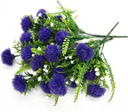 PASYOU Simulation Dandelions, 12 Inch Artificial Dandelions Fake Dandelion Flowers, Gerbera Flower Ball Faux Plants Bouquet for Table Arrangement Wedding Party Decorations Garden Balcony Purple 4 Pack