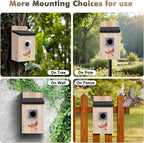 2 Pack Bird Houses for Outside, Bluebird Nesting Box with Metal Predator Guard, 1-1/2" Entrance Hole Wooden Birdhouse Kit for Bluebird Chickadees, Swallows & Finches, Assembly Required