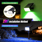 Solar Spot Lights Outdoor Color Changing, [10 pack/28 LED] 7 Modes Auto On/Off Solar Landscape Spotlights, Ip67 Waterproof Solor Powered Pathway Lights for Outside Yard Garden Walkway Tree Patio
