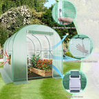 Walk-in Greenhouse, 12x7x7 FT Heavy Duty Tunnel Green House for Outdoors, Portable Green Houses for Outside, Winter Hot House with Metal Frame & Roll-up Zipper Door Screen Windows