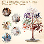 Hopeseed 7 Chakra Crystal Tree of Life Handmade Bonsai Healing Crystal Trees for Home, Desk, Living Room, Office Decor for Positive Energy, Good Luck Birthday Gifts for Women, Mom, Men