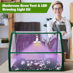Meonum Mushroom Grow Tent and LED Growing Light Kit, 30 x 20 x 20 Inch Portable Large Still Air Box, Mycology Mushroom Growing Kit, Indoor Propagation Stations with 48 LED Mushroom Grow Lamp (Green)