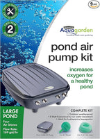 Aquagarden, Pond Air Pump Kit, Outdoor Weather Proof air Pump, Four Outlet Pond Oxygenator, Inc 4 Air Stones & 4 Air Lines, 169 gal/hr Flow Rate, Economical to Run, for Large Ponds