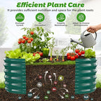 YSEJOMP 17" Tall Outdoor Garden Raised Garden Bed Kits, 4ft X 2ft Oval,0.8MM Thick Metal Raised Planter Bed/Ground Planter Box for Variety of Flowers,Herbs,Vegetables (Dark Green, 48X24X16.5 Inches)
