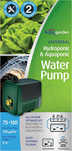 Pennington Aquagarden Aquagarden, Universal Hydroponic & Aquaponic Water Pump, Designed to Run Hydro/Aquaponic Systems, Aquariums, Fountains, Water Features, Max Flow 158 gal/hr, Max Pump Height 5’4”