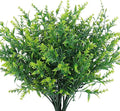 RECUTMS Fake Plants Artificial Spring Plants Outdoor Fake Flowers for Outdoor Artificial Flowers UV Resistant Artificial Plants Outside Front Porch Spring Decorations for Home(Green)