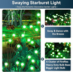 Solar Garden Lights Outdoor Waterproof, 2 Pack 16 LED Swaying Firefly Lights Outdoor Decor Light for Pathway Party Christmas Decoration, Unique Gifts for Women, Green