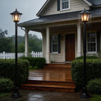 2 Pack 61" Solar Lamps Post,Solar Lamp Post Lights Waterproof Perfect for Festive Decoration in Gardens, Lawn, Patio, Front/Back Door