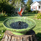 Solar Fountain Ceramic Bird Bath,Birdbaths for Outdoors,Outdoor Fountain Bird Bath,Garden and Home Décor.
