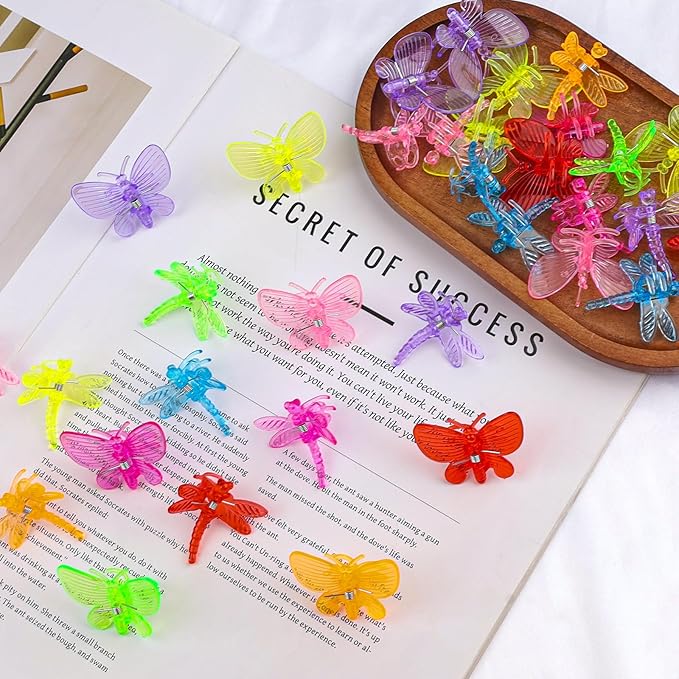 36Pcs Orchid Clips - Cute Butterfly & Dragonfly Plant Clips Orchid Support Clips - Portable Vine Clips for Support Garden Plant Flower Vine, Multicolor