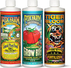 FoxFarm Hydro Liquid Trio Pack - Big Bloom, Grow Big Hydroponic, Tiger Bloom Fertilizers for Plant Growth, Bud Development & Abundant Fruit - Complete Hydroponic Plant Food Set - 3 Pint Bottles