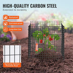 VEVOR 10 Pack Plant Protectors from Animals, 12'' x 12'' Chicken Wire Plant Protector, Plant Cages for Outdoor Plants, Flowers & Vegetables, Keeps Bunny Chicken Squirrels Out, 40pcs Metal Mesh