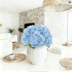 Coferset 4Pcs Baby Blue Hydrangea Artificial Flowers for Outdoors Lifelike Faux Hydrangea Real Touch Fake Flowers Home Wedding Christmas Office Party Living Room Decoration,22inch