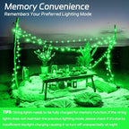 Solar Fairy Lights Green Outdoor Waterproof,16.4ft 50LED Solar String Lights Green for Outside 8 Modes 2 Packs for Patio Backyard Garden Deorations Green