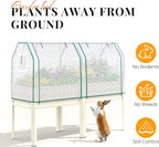 KING BIRD Large Raised Garden Bed with Netting Galvanized Elevated Planter Box with Legs 72×23×55 in for Backyard, Patio, Balcony, 700lb Capacity, Beige