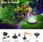 Flacchi Solar Lights Outdoor Waterproof - 2-in-1 Solar Powered Ground Lights Outdoor Solar Disk Light Landscape Light for Deck Step Patio Yard Pathway Walkway Driveway Garden (Cool White, 8 Pack)