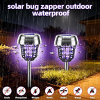 2026 Solar Bug Zapper Outdoor Waterproof Mosquito Repellent Outdoor Patio Mosquito Trap & Killer for Backyard, Farm, Garden, Solar Powered Fly Zapper for Small Flying Insect, Flies, Gnats, Moths(4)