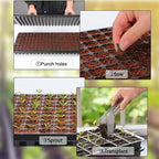 (20-Pack)200-Cell Seed Starter Trays with Dibber, 10 Pack Nursery Starting with Base Tray, 200 Hole Soil Digger for Setting Out Quickly, Seedling Planting Tray, Germination Kit Trays Reusable