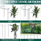 6-Pack 46.3” Plant Support Stakes, Steel Plant Cage & Peony Tomato Hydrangea Cage, Garden Stakes for Outdoor Plants, Heavy-Duty Plant Stakes, 16.7” Support + 29.6” Extension Tubes