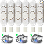 Dog Water Fountain Filter 6-Pack + 6 Sponges, 12L/15L/18L Dog Water Bowl Dispenser, Stainless Steel Pet Water Fountain Filters Set for Dogs Cats