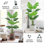 4FT Artificial Tree, Large Fake Monstera Deliciosa Plants with Real Touch Leaves,Faux Tropical Palm Trees for Home Room Decor Indoor Outdoor(1Pack)
