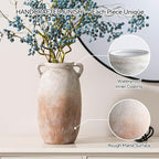 Dobbyby Ceramic Flower Vase 12 inch Farmhouse Rustic Vase Decorative Pottery Terracotta Tall Vases for Home Decor Table Mantle Fireplace Living Room Bathroom Wedding Centerpiece (Large-Aged Terra)