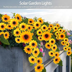 Solar Sunflower Lights Outdoor, 4 Pack with 92 Lifelike Petals, Waterproof 360 Bright LED Fall Decor for Garden, Patio, Flowerbed, Yard - Gift for Mom