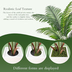 7FT Artificial Palm Tree, Tall Artificial Tree Plants with Fake Plants, Large Faux Plants Indoor with Lifelike Leaves for Outdoor Indoor Home Office Living Room Decor (White)