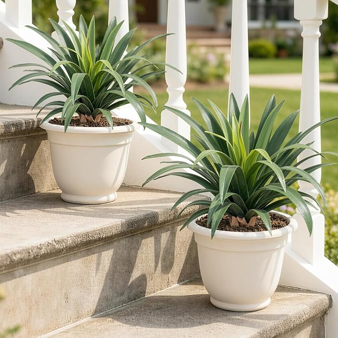 Artificial Agave Plant 15.74Inch ,UV Resistant Faux Agave Plant Outdoor, Large Fake Plants Indoor, Realistic Artificial Plants Without Pot for Outdoor Patio Garden Yard Indoor Home Decor (2 Packs)