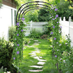 Garden Arch Trellis - 47"L*71"W*87"H, Rust-Proof Grape Trellis with Thickened Steel Pipe, Garden Arch Trellis for Climbing Plants Outdoor, Tunnel Trellis for Cucumber, pumpkin,Squash, Melon