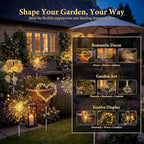 Solar Firework Lights, 8 Pack 120 LEDs 8 Lighting Modes Twinkle Solar Garden Lights Outdoor Waterproof for Yard Patio Walkway Pathway Party Wedding Balcony Decorative - Gifts for Women Mom