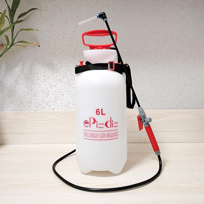 Watering Can Device for Watering Hanging Plant Basket Hard to Reach High Plant Waterer Sprayer 1.6 Gallon (Red 6L)