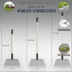RISETEX Multifunctional Garden Flat Shovel，57" Heavy Duty Stainless Steel Cleaning Tool with Adjustable Handle for Weeding, Lawn Edging, Snow/Ice Removal & Digging, Durable Outdoor Spade & Scraper