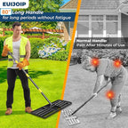 Professional Lawn Leveling Rake 30x10in - Heavy Duty Leveling Tool with 80" Adjustable Stainless Steel Handle | Golf Field Sand Spreader, Football Pitch Grass Leveler | Rustproof Turf Grading Rake