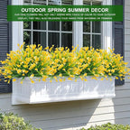 TURNMEON 12 Bundles Calla Lily (240 Heads) Artificial Flowers for Outdoors, Fake Plants UV Resistant Faux Plastic Fake Flowers for Indoor Planter Home Porch Yards Spring Summer Cemetery Decor(Yellow)