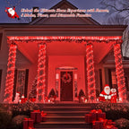 JMEXSUSS 400 LED Red Christmas Lights Indoor Outdoor, 132ft String Lights Plug in with Remote, 8 Modes Twinkle Fairy Light for Tree Room Bedroom Fireplace Patio Party Christmas Decor