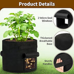30 Gallon Potato Grow Bags 2-Pack with Dual Harvest Windows & Reinforced Handles, Non-Woven Fabric Planter for Potatoes, Tomatoes, Vegetables
