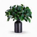 12 Inch Artificial Plant Indoor,Small Fake Plants Eucalyptus Stems With Vase,Faux Greenery In Pot For Farmhouse Home Decor,Bathroom Living Room Kitchen Office Coffee Table Centerpiece (Black)