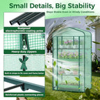 Ohuhu Small Greenhouse for Indoor Outdoor with Wheel, Portable Plastic Plant Green House 4-Tier Rack Stand Portable Greenhouses with Durable PE Cover for Seedling