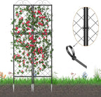 Zhongma 2 Pack Metal Garden Trellises for Climbing Plants, 77.2 Inch Tall Metal Fence Plant Support Trellis for Flower and Vagetable