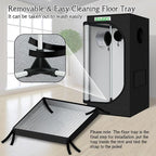 zazzy 2x2 Grow Tent 24"x24"x48"600D Mylar Hydroponic Indoor Plant Grow Tents with Observation Window, Tool Bag and Removable Waterproof Floor Tray for Plants