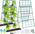 Cucumber Trellis for Raised Bed A Frame Metal Garden Trellis for Climbing Plants Outdoor, 42 x 16IN Foldable Coated Steel Cucumbers Trelli, Easy to Install Cucumber Trellis for Vegetable Fruit