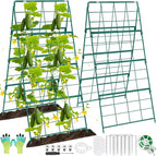 Cucumber Trellis for Raised Bed A Frame Metal Garden Trellis for Climbing Plants Outdoor, 42 x 16IN Foldable Coated Steel Cucumbers Trelli, Easy to Install Cucumber Trellis for Vegetable Fruit