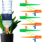 BEADNOVA Plant Self Watering Spikes Automatic Irrigation Equipment Adjustable Self Watering Spikes for Plants with Slow Release Control Valve (Orange Green, 6pcs)