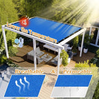 Shade&Beyond Customized Size 90% Sun Shade Cloth with Grommets, 4' X 10' Pergola Shade Cover Canopy, Mesh Tarp Sun Screens for Patio, Outdoor, Garden, Backyard GN01, Blue