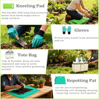 10-Piece Heavy-Duty Gardening Tools Set with Tote Bag - Rust-Proof Aluminum Gardening Hand Tools with Non-Slip Ergonomic Wood Handle - Gardening Supplies Set Ideal Gift for Men & Women